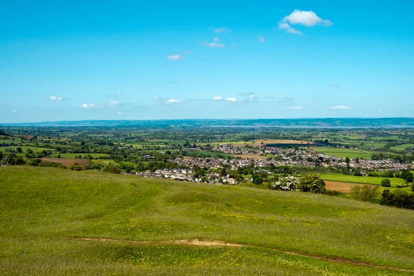 Early Summer View Patchwork Fields Severn Vale Forest Dean Selsley — Stock Photo, Image