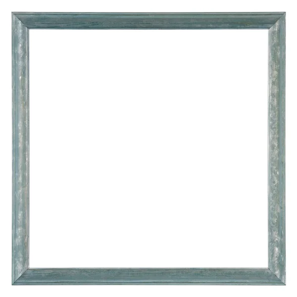 Moldura Imagem Vazia Isolada Formato Branco Quadrado Acabamento Lavagem Azul — Fotografia de Stock