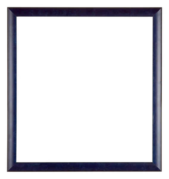 Empty Picture Frame Isolated White Square Format Blue Painted Finish — Stock Photo, Image