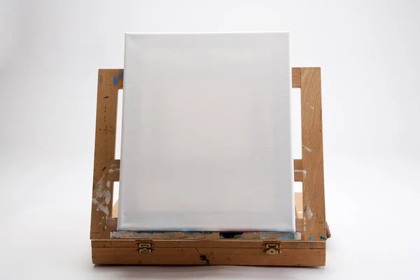 Well Used Artist Portable Easel Case White Seamless — Stock Photo, Image