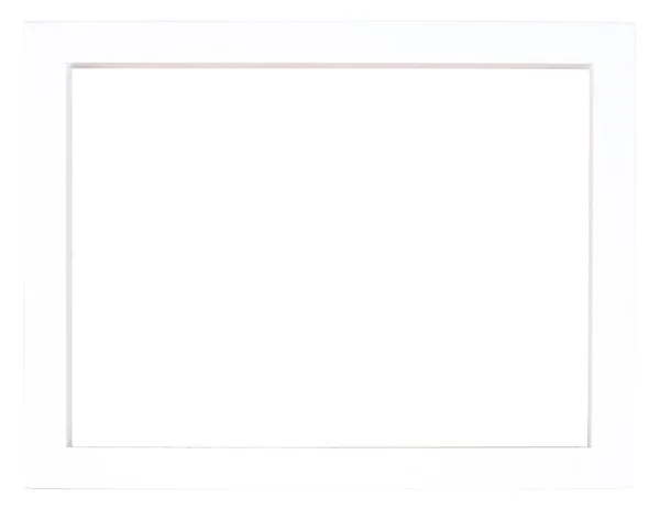 Пустой Рамка Изображения Изолированы Белом Простой Белой Глянцевой Отделкой — стоковое фото