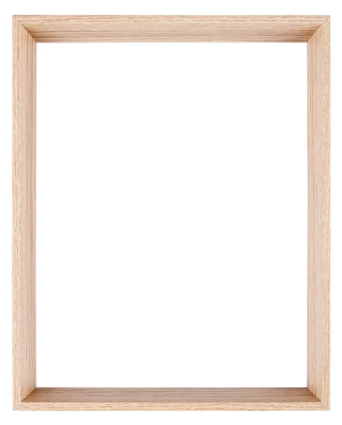 Pusta Rama Obrazu Izolowana Białym Głęboko Wpuszczonym Drewnie — Zdjęcie stockowe