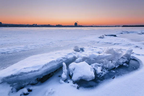 Piękny zachód słońca epicki, w zimie V — Zdjęcie stockowe