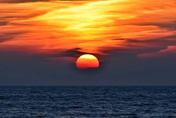 Krásný Výhled Západ Slunce Moři — Stock fotografie