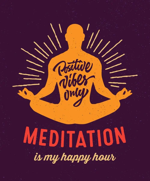 Meditace je můj design tričko happy hour — Stockový vektor