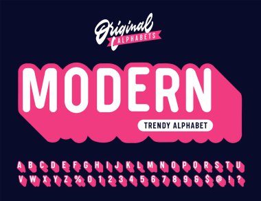 Modern. Klasik 3D Yuvarlak Alfabe