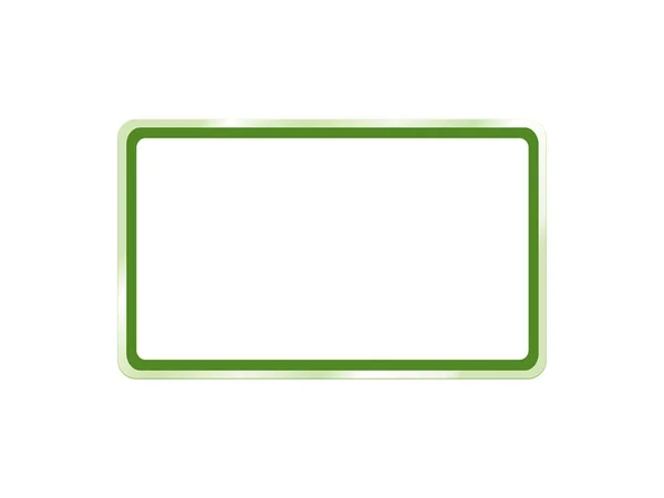 绿色框和空符号广泛在白色背景上. — 图库照片