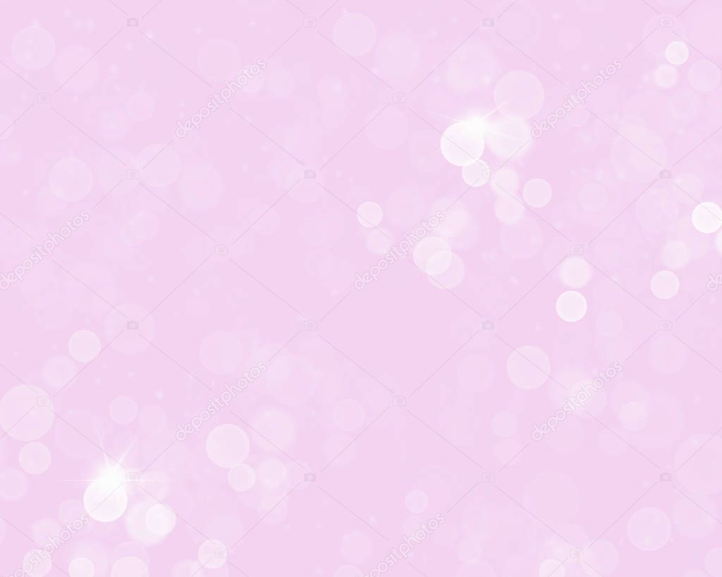 Abstract white bokeh on pink background. 