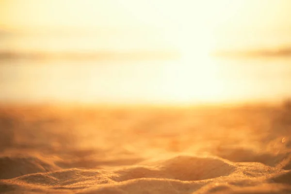 Tropischer Strand Mit Glatten Wellen Und Sonnenuntergang Himmel Abstrakten Hintergrund — Stockfoto