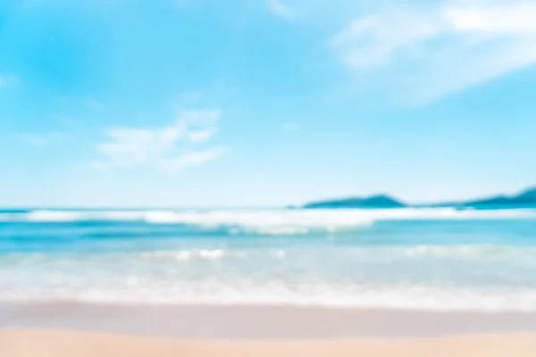 Kopieren Raum Verschwimmen Tropischen Strand Mit Bokeh Sonne Lichtwelle Blauen — Stockfoto