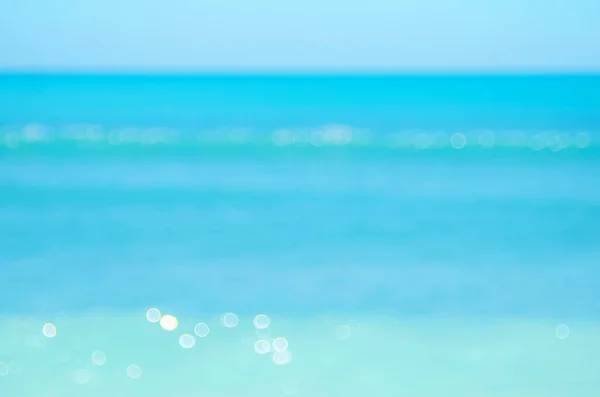 Kopieren Raum Verschwimmen Tropischen Strand Mit Bokeh Sonne Lichtwelle Blauen — Stockfoto