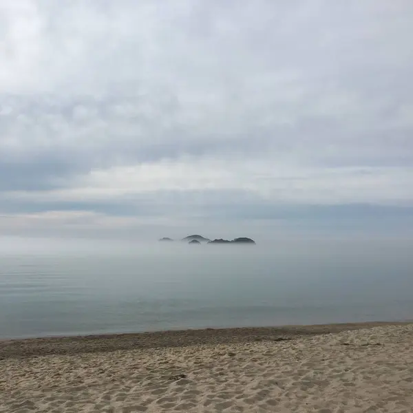 Die Insel Nebel Über Dem Meer Nachodka — Stockfoto
