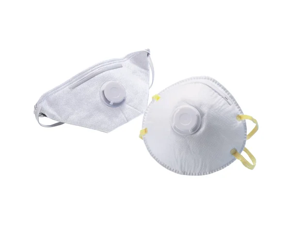 Beyaz arka planda cerrahi ya da tıbbi ağız maskesi