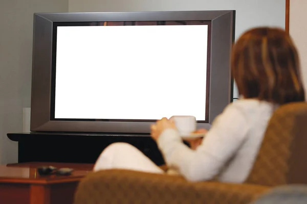 Women Watching Television Home — Stock Photo, Image