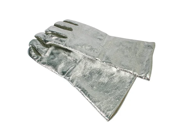 Brandsäkra Handskar Isolerade Vit Bakgrund — Stockfoto