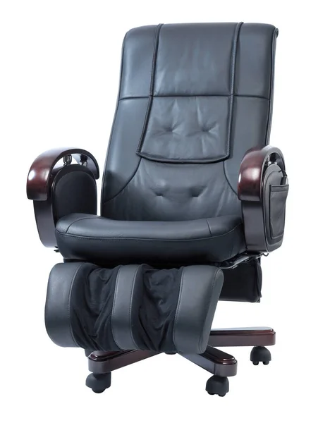 Elegant Black Massage Chair White Background — Stock Photo, Image