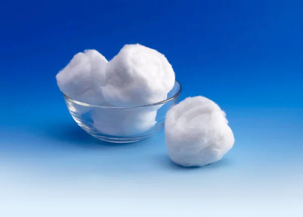Cotton Balls Blue Background — Stock Photo, Image