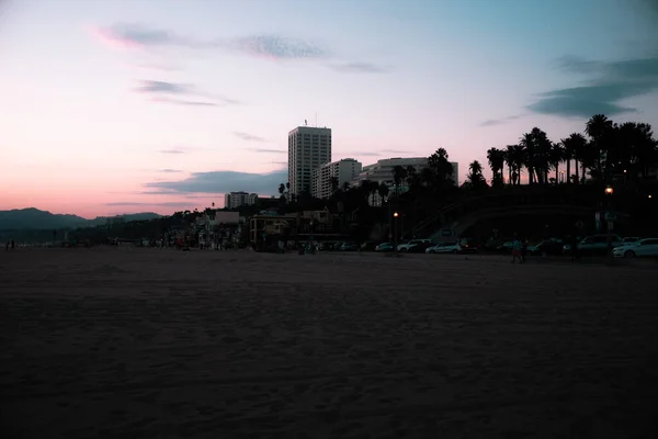 Santa Monica Beach House Coucher Soleil — Photo