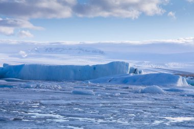 Ice lake in Iceland winter season clipart
