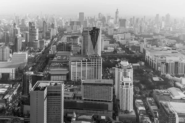 Havadan görünümü şehir şehir merkezinde, Bangkok Tayland — Stok fotoğraf