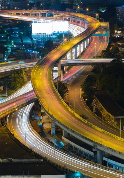 Närbild av motorvägen korsningen lång exponering — Stockfoto