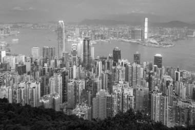 Hong Kong şehir havadan görünümü açısından tepe üzerinde