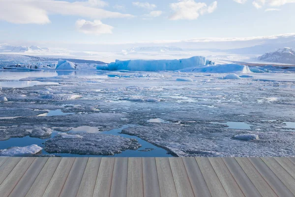 Jakulsarlon lagoa no inverno temporada Islândia paisagem natural — Fotografia de Stock