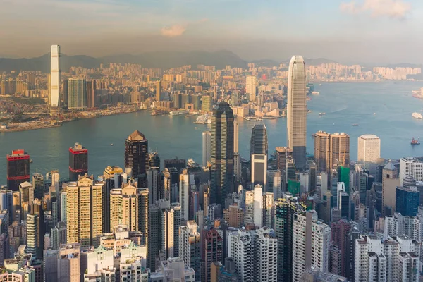 Vista aérea, Hong Kong centro de negocios —  Fotos de Stock
