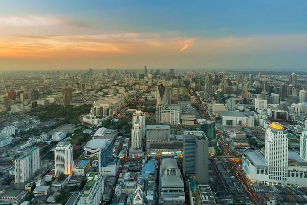Panoramę centrum biznesowej miasta Bangkok — Zdjęcie stockowe