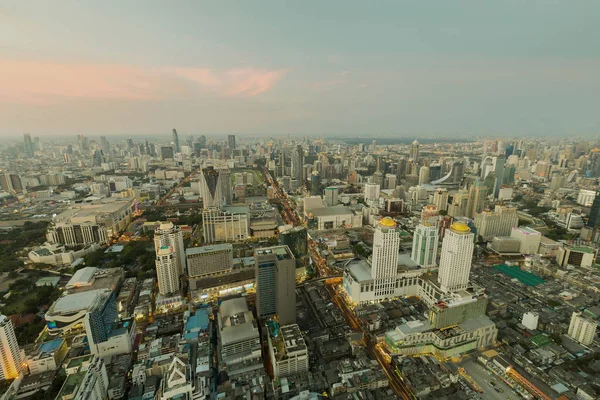 Ciudad de Bangkok vista aérea del centro skyline —  Fotos de Stock