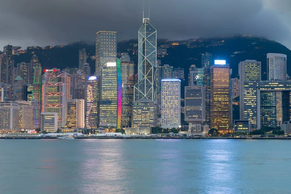 Hong Kong central business district over Victoria Bay