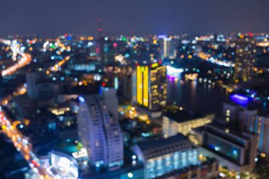 Bulanık ışıklar Bangkok şehir şehir merkezinde 