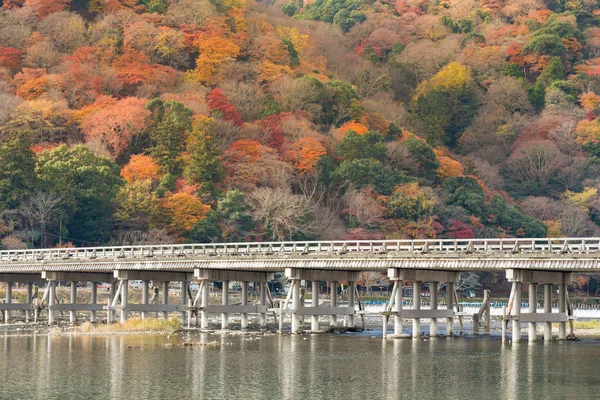 Ponte de Togetsukyo com a floresta colorida — Fotografia de Stock