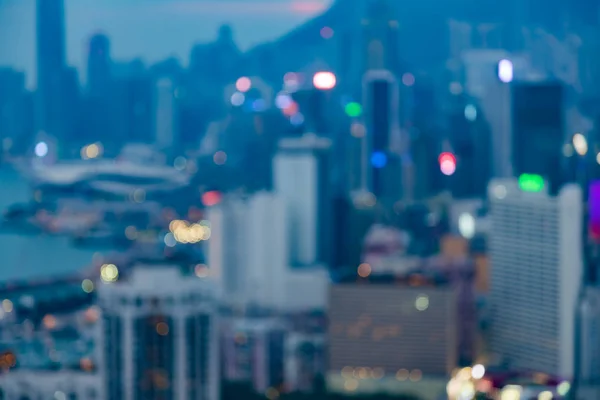 Abstrato luzes embaçadas Hong Kong cidade — Fotografia de Stock