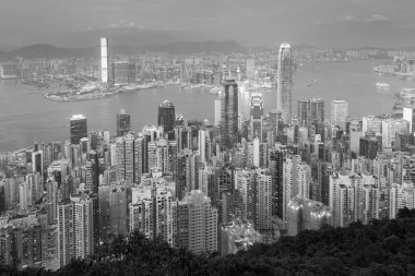 Havadan görünümü Hong Kong şehir merkezi iş şehir merkezinde