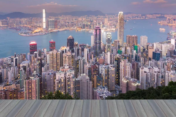Hong Kong city kontorsbyggnad Flygfoto — Stockfoto