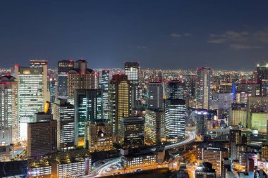 Osaka city şehir Umeda bina gökyüzü 