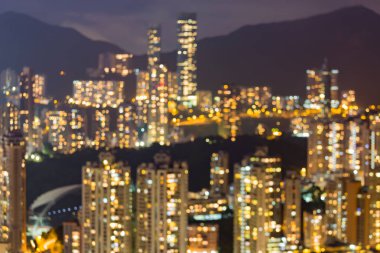 Soyut bulanık bokeh ışıklar, Hong Kong ikamet alan