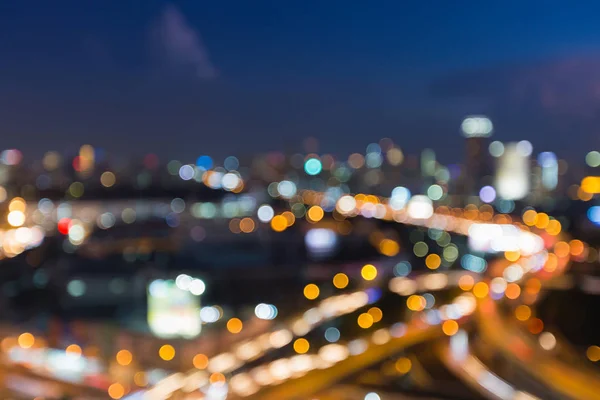 Abstrakte verschwommene Lichter, Innenstadt und Autobahn — Stockfoto