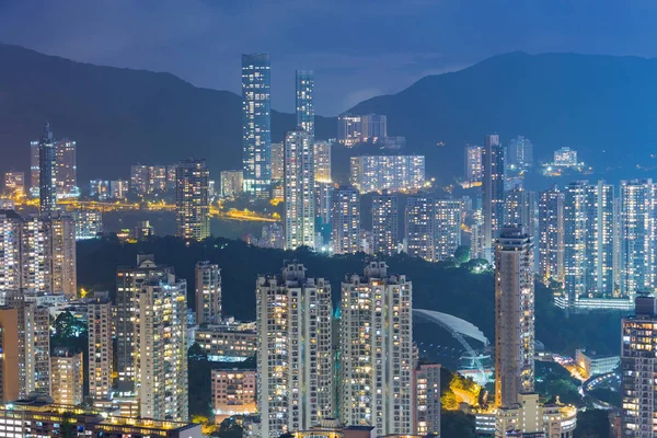 Hong Kong city residence building on the mountain high hill