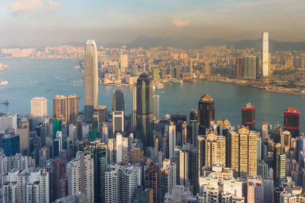 Ansicht von oben, hong kong central business downtown — Stockfoto