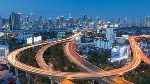 Bangkok city drogowego autostrady wymieniane i centrum — Zdjęcie stockowe
