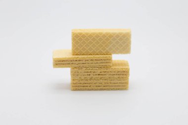 Beyaz arka plan üzerinde yığın gofret