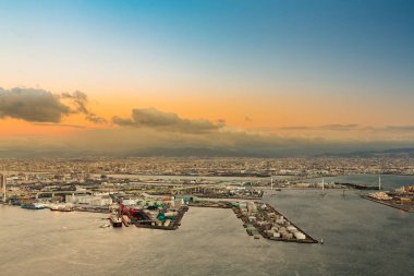 Cosmo kulesinden Osaka defne havadan görünümü 