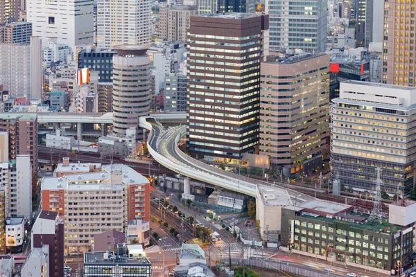 Edificio per uffici Osaka vista notturna — Foto Stock