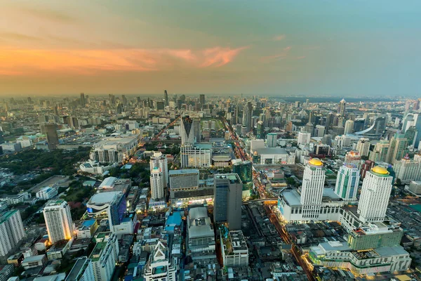 Widok z góry Bangkok city central business downtown — Zdjęcie stockowe