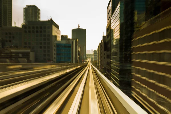 City train moving blurred motion