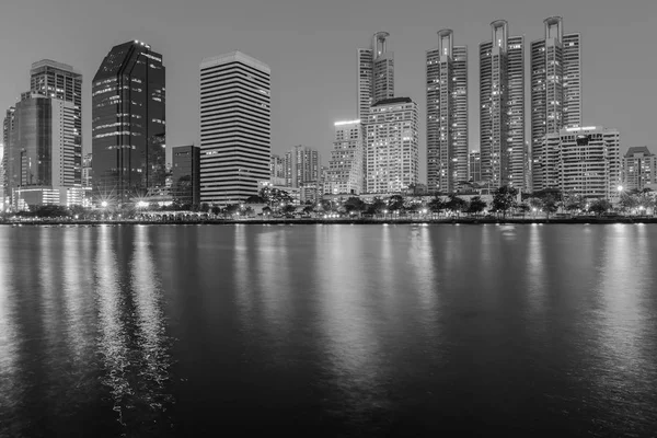 Office building night view river front — Stock Photo, Image