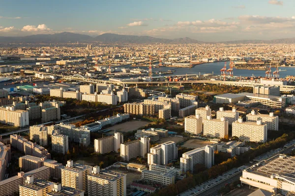 Osaka city residence area skyline