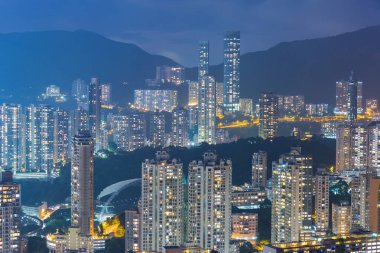 Gece görünümü, Hong Kong şehir residence daire 
